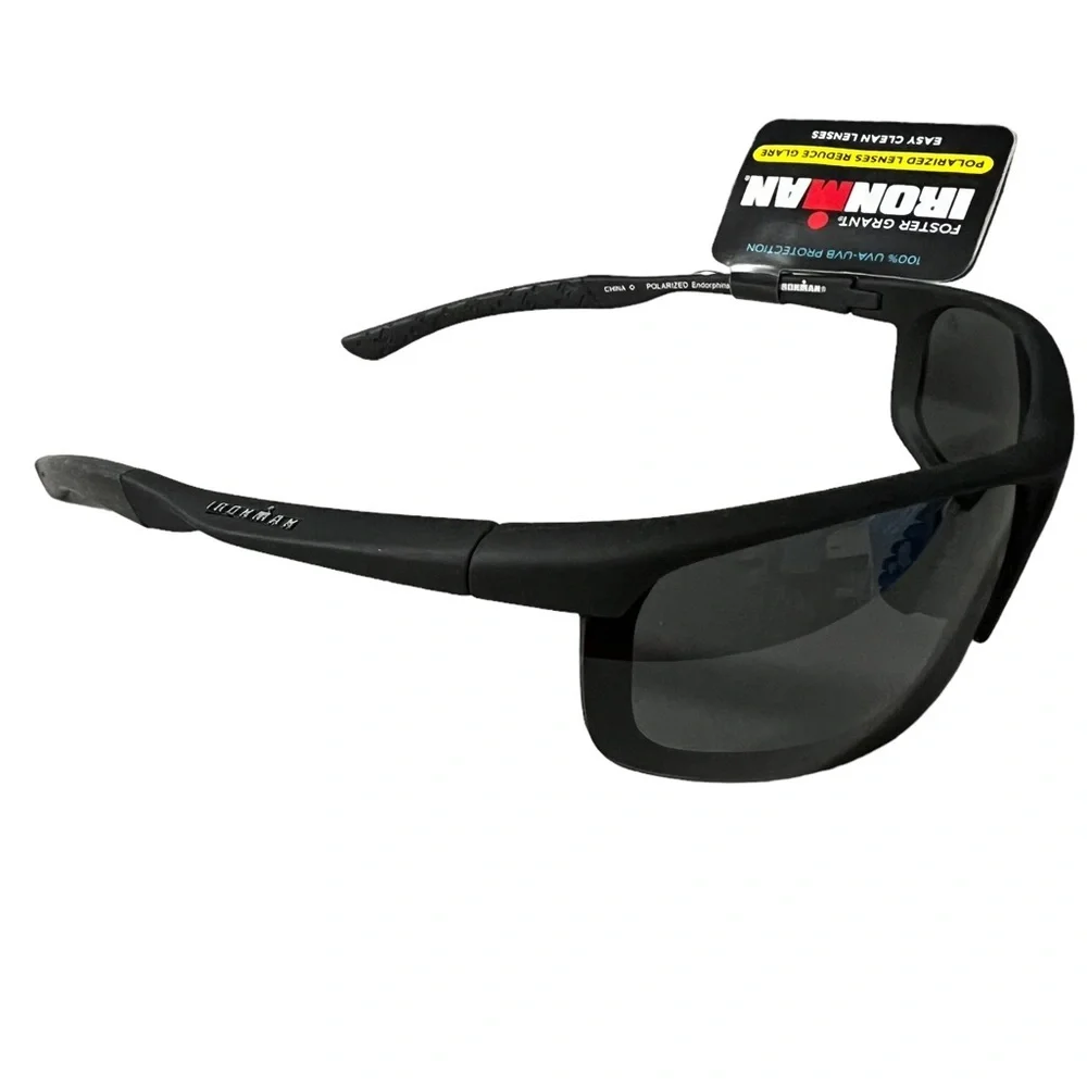 Foster Grant Ironman Black Sunglasses 100% UVA-UVB Protection